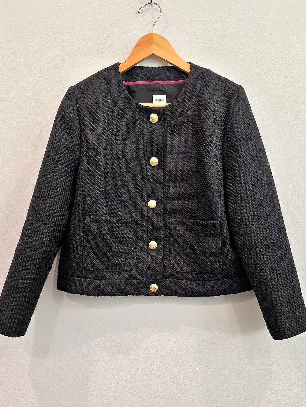 J.Crew Lady jacket in textured tweed Black Large
